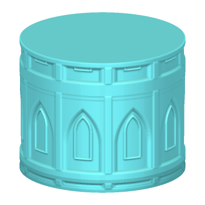 Gothic dice holder in Elven Spire cyan