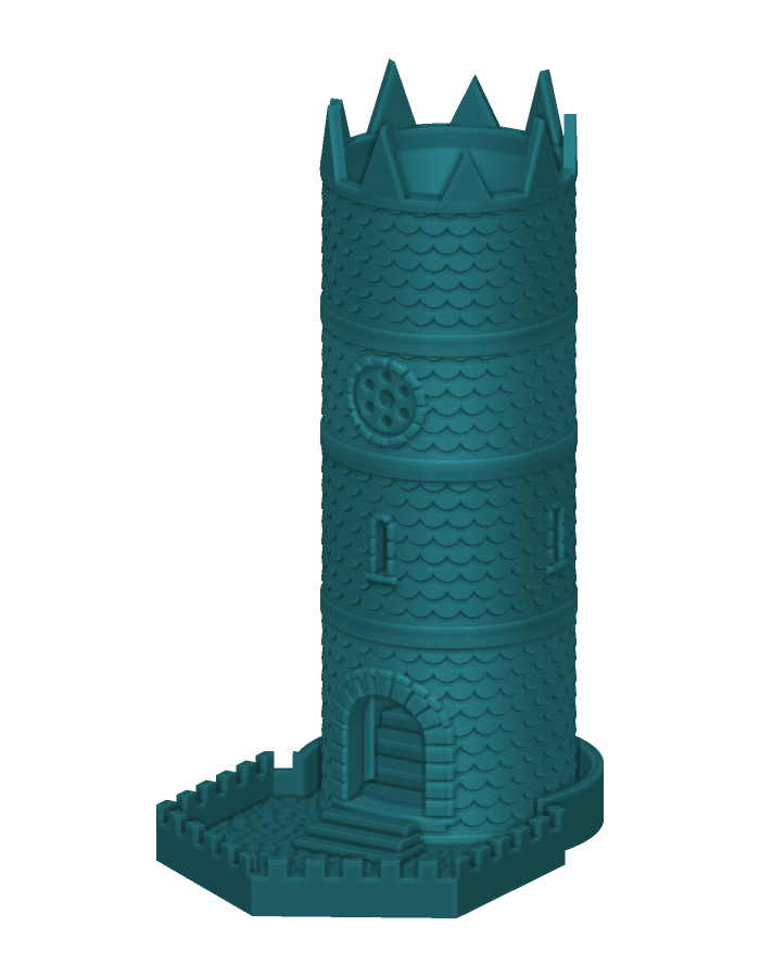 Dragon Roost dice tower, 5 screw-together pieces