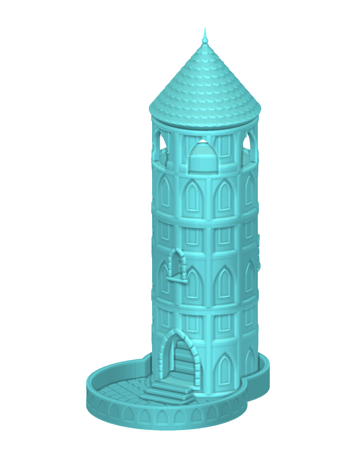 Elven Spire dice tower, 4 screw-together pieces